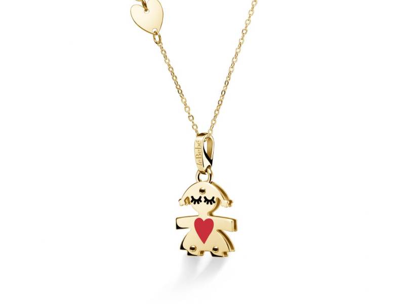 FEMALE SILHOUETTE YELLOW GOLD 9KT  WITH ENAMELLED DESIGNS LIMITED EDITION 2020  LE BEBE' LBB007-20